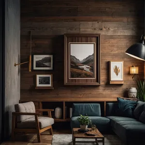 rustic living room mockup example 3
