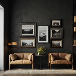 gallery wall living room mockup example 3